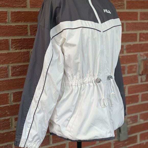 Fila White & Gray Colorblock Windbreaker Jacket | Women’s Small - Picture 6 of 13